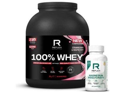 Reflex Nutrition 100% Whey Protein 2000 g + Dárek Magnesium 90 kapslí
