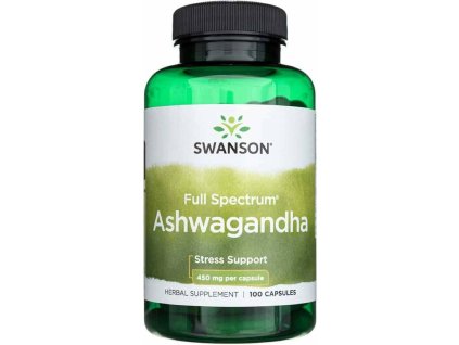 Swanson Ashwagandha, ashwagandha 450 mg, adaptogen, zvládání stresu, podpora imunity, zlepšení nálady, doplněk stravy, ájurvédská bylina