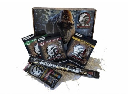 NDIANA Jerky Dárkový set 113g | Kvalitní Sušené Maso pro Dárek